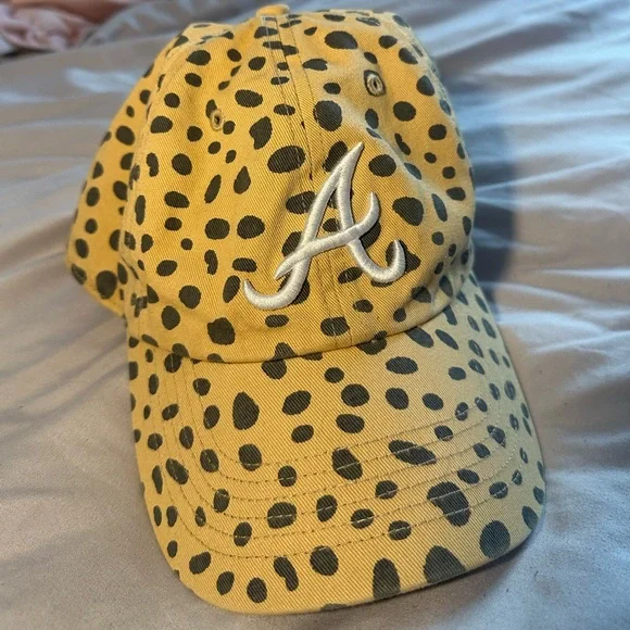 Genuine MLB 47 Atlanta Braves Tan Cheetah Print Baseball Hat Adjustable